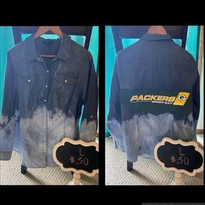 Bleached denim packer shirt
